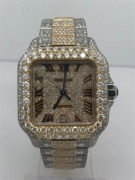 fake bust down cartier watch|fully iced out watches.